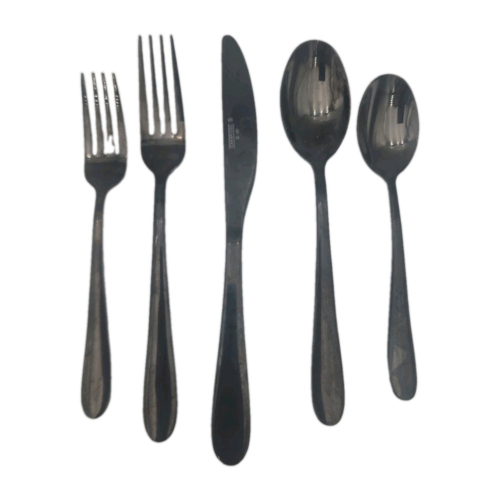 Cambridge Silversmiths Byram Black  Stainless Steel Cutlery 16 Piece Set
